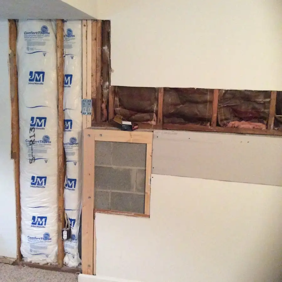 Wall insulation replacement during Basement Flood Cleanup in San Francisco